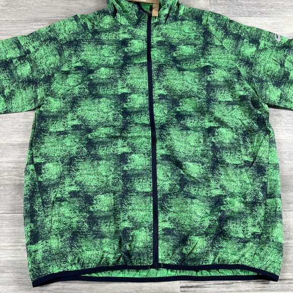Men's XL Asics‎ Packable Windbreaker Jacket Tie Dye Green/Peacoat NWT - Picture 7 of 9